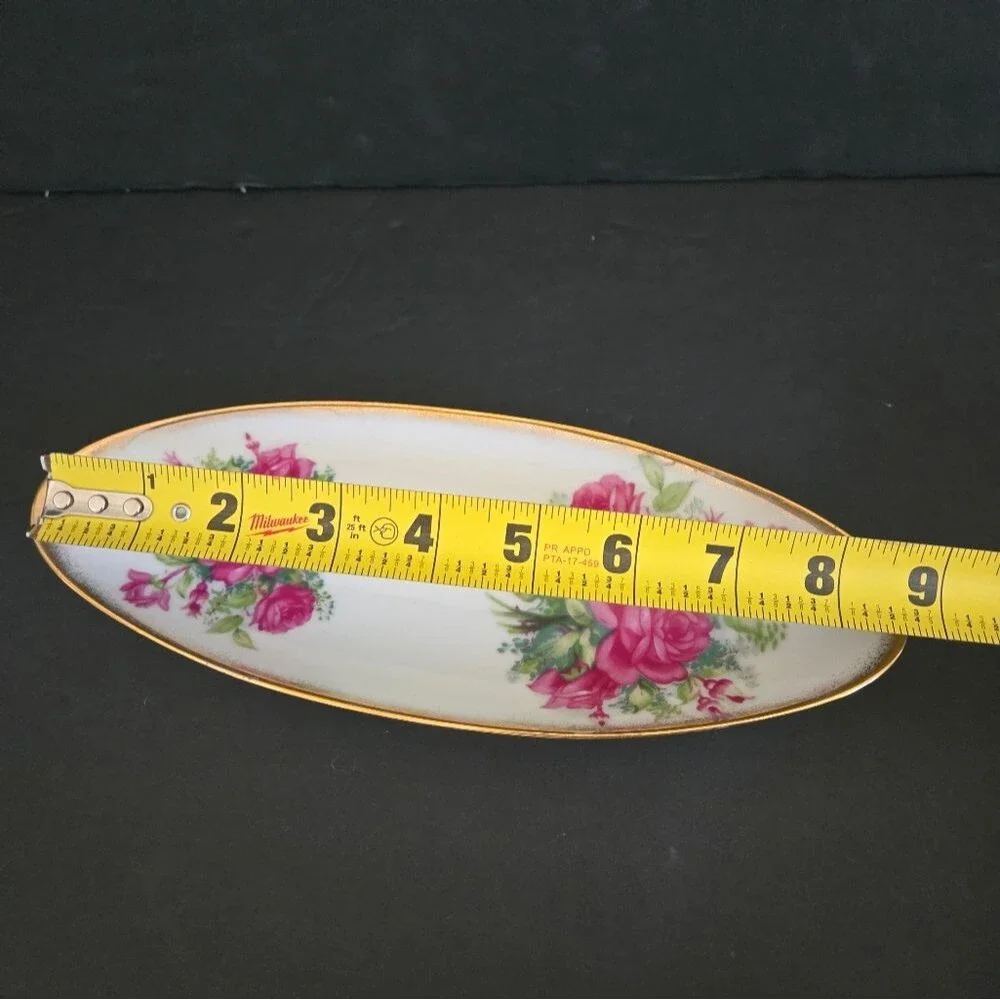 Vintage Floral Cottagecore Romantic Style Ceramic Tray By Tilso Japan